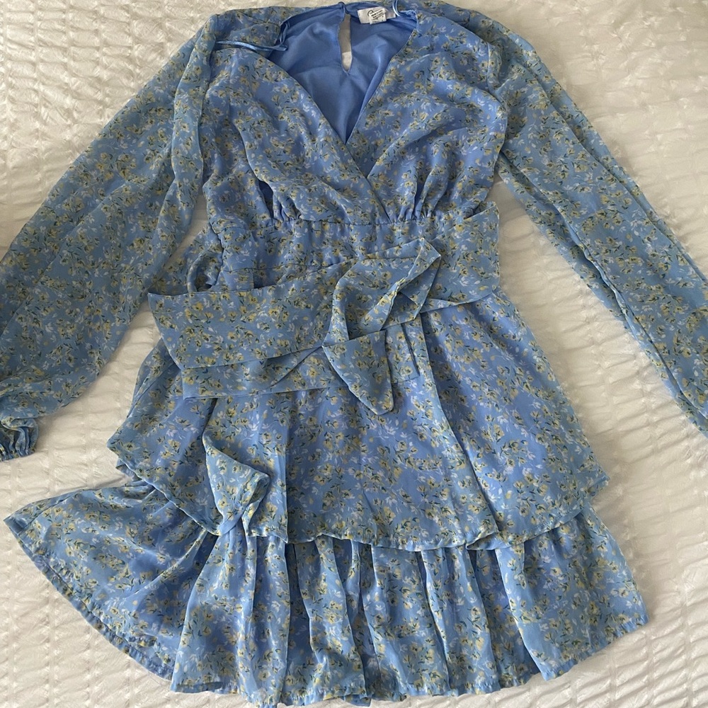 Blue floral dress